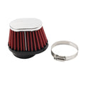 55MM 2.17" Motorcycle Oval Air Intake Filter Cleaner Washable Red