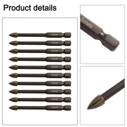 10pcs Tungsten Carbide Drill Bits for Glass Marble