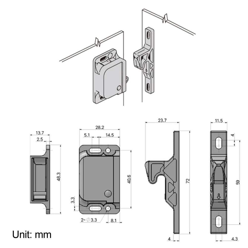 Drawer Latch for Cabinet Door - Easy Installation, Robust Safety Feature