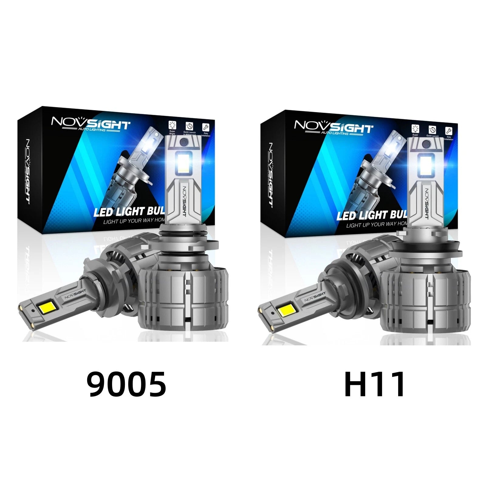 4X H11 9005 Combo LED Headlight Bulbs for