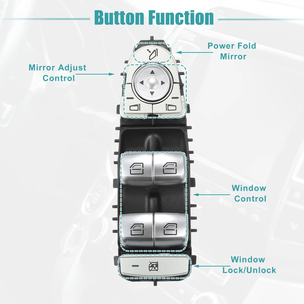 Power Window Switch Set OEM Replacement for Mercedes-Benz GLC300 C300 (2016–2022)