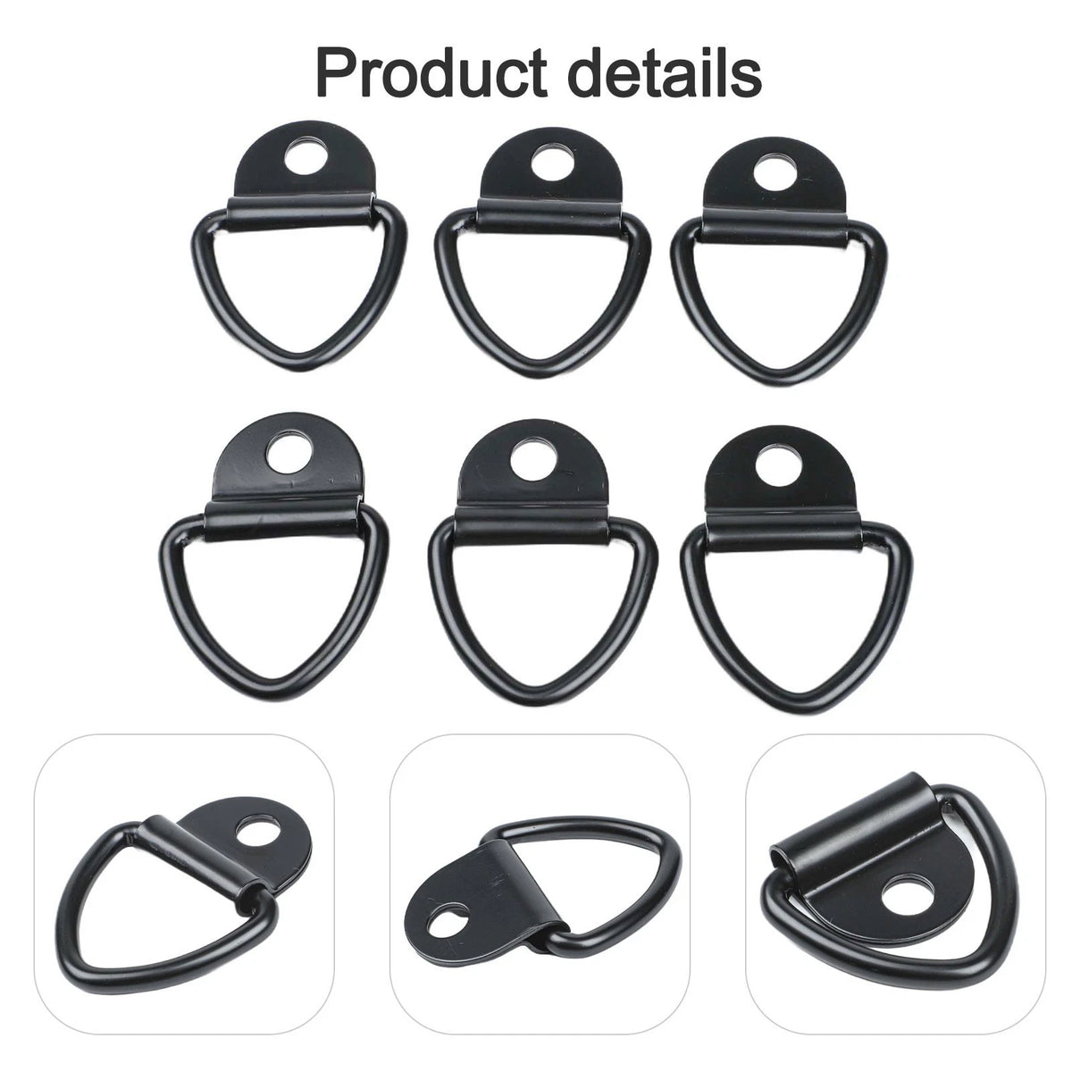 Set of 6 D Type Ring Anchors with V Type Ring for Trailer Cargo Fastening