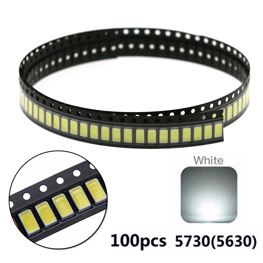 100PCS 0.5W 5630/5730 LED Lamp Beads Light Replacement 5000-6500K