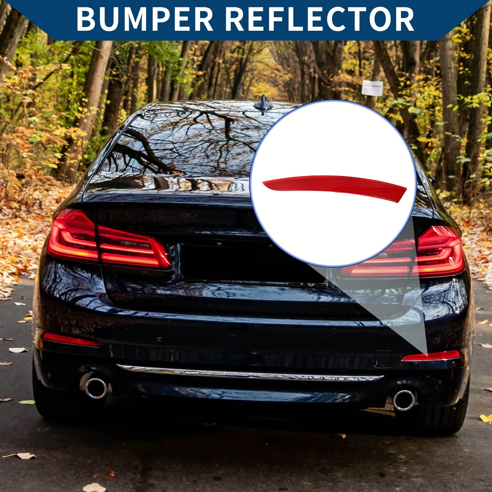 Bumper Reflector Rear Right Replacement for BMW 535i GT (2014–2017)