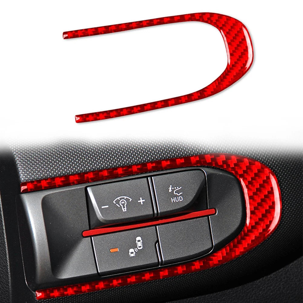 Carbon Red Headlight Switch Button Cover Trim for Hyundai Veloster JS (2019–2023)