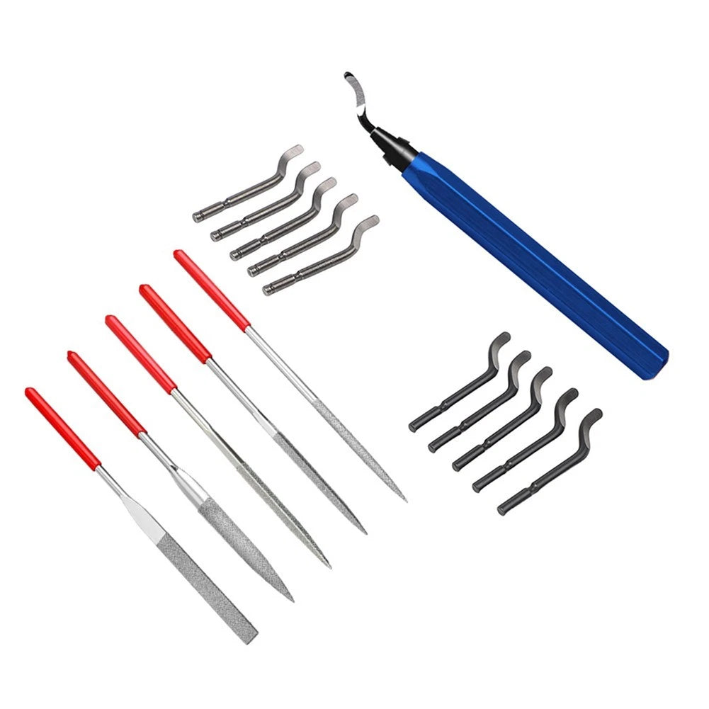 17PCS Deburrer Kit for Cross Holes and Curved Edges