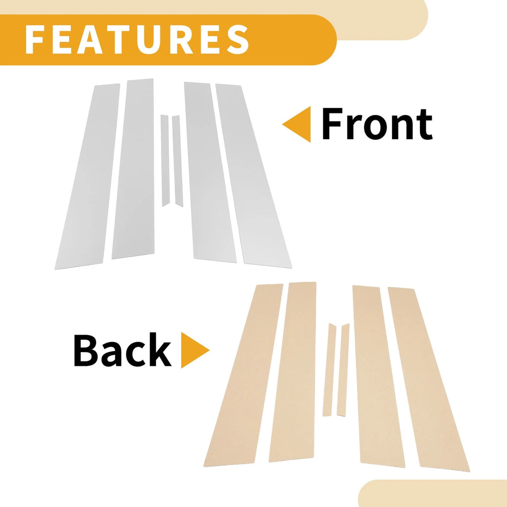 6 Pcs Door Pillar Window Trim Replacement for Toyota Mark X (2009–2019)