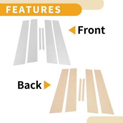6 Pcs Door Pillar Window Trim Replacement for Toyota Mark X (2009–2019)