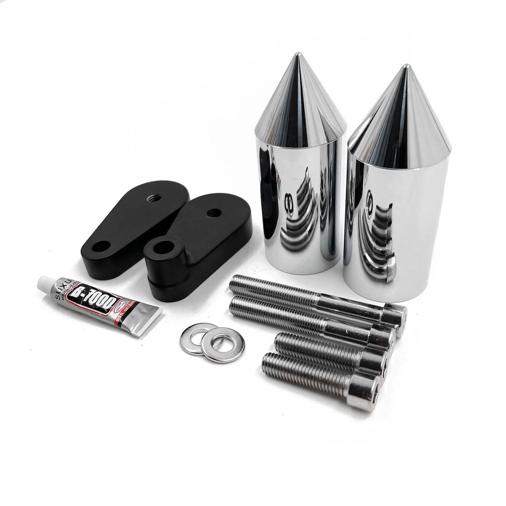 Chrome Spike Frame Slider Crash Protector for Kawasaki Ninja ZX10R (2004–2005)