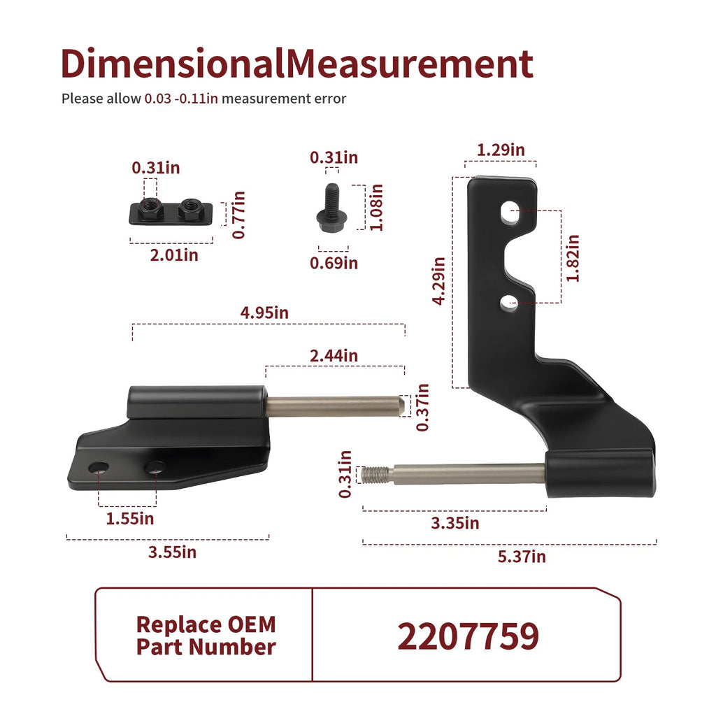 Half Door Hinge Hardware 2207759 for Polaris Ranger 1000 XP (2021)