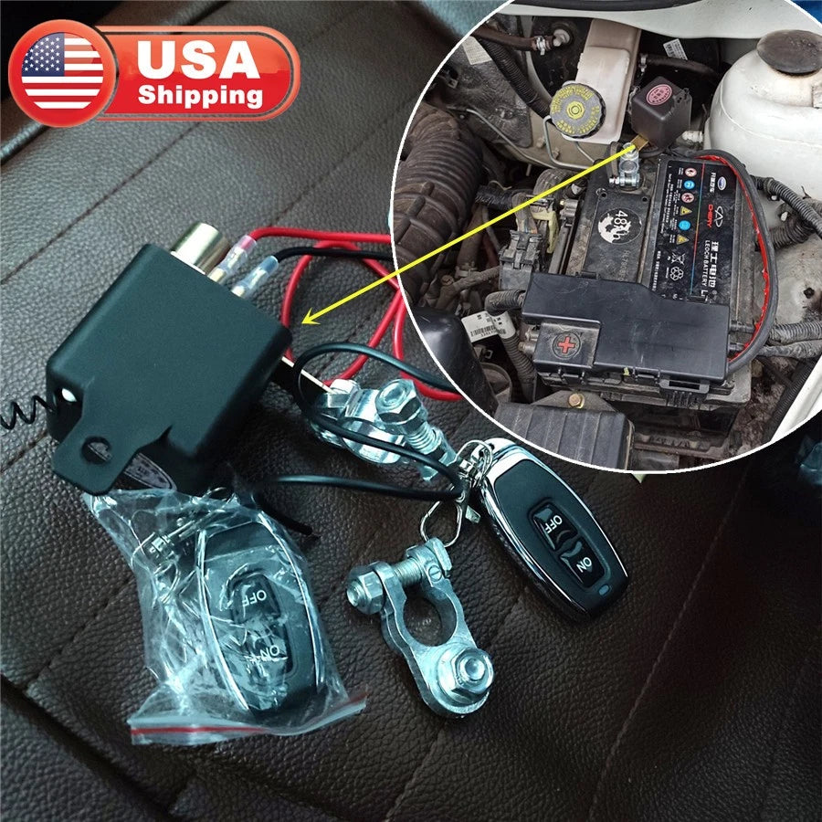 Wireless Remote 12V Car Battery Disconnector Relay Kill Switch