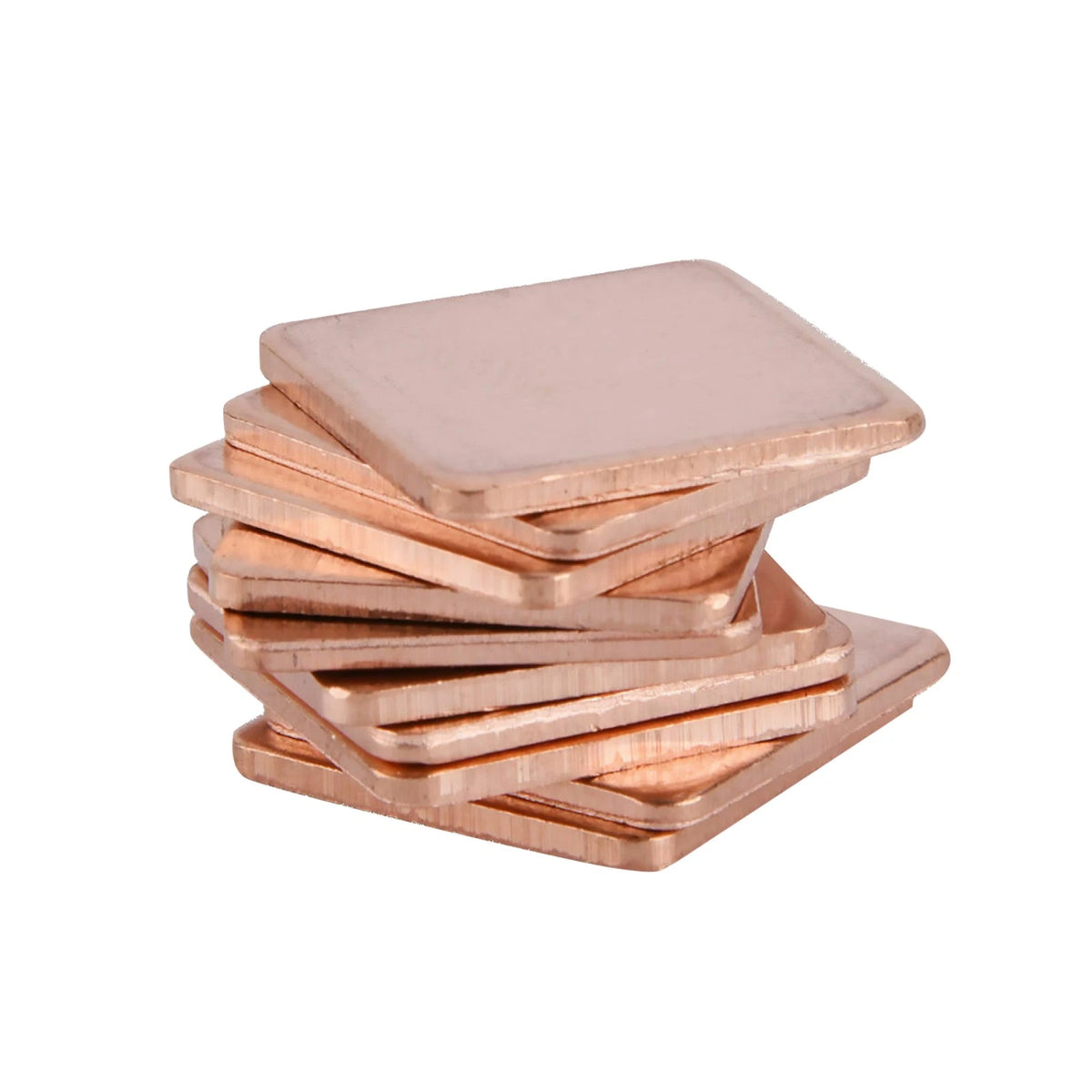 10 Pieces Copper Heat Sink Pads for Laptop CPU 15x15x1mm