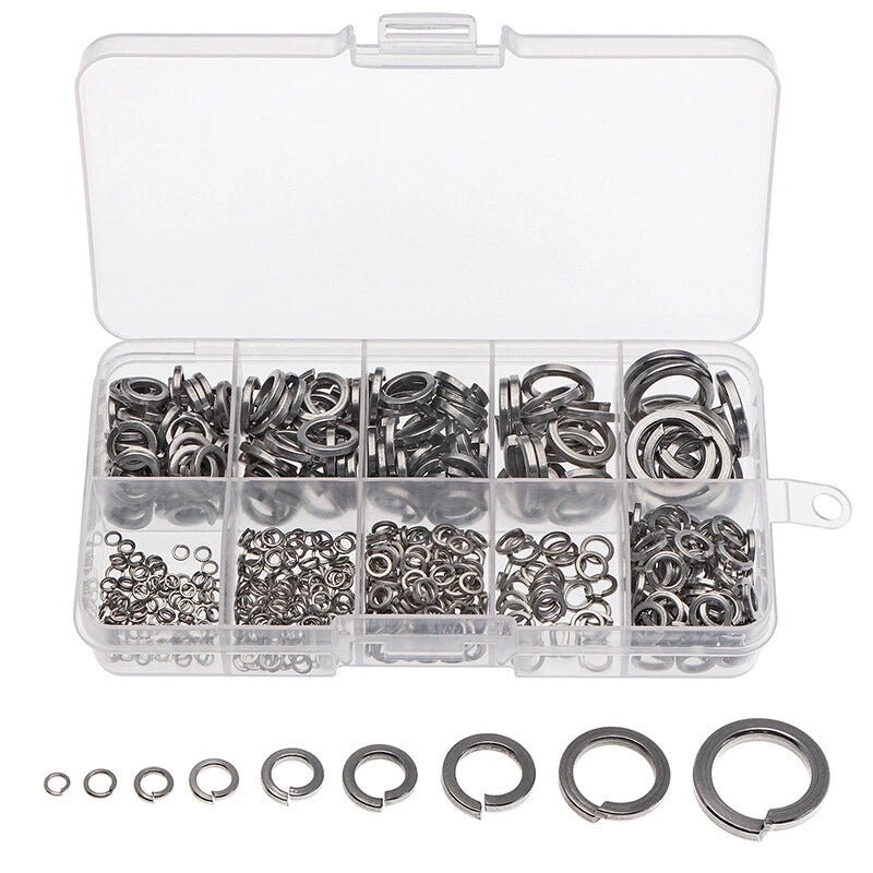 685PCS M2-M12 Stainless Steel Spring Washers Assortment Set