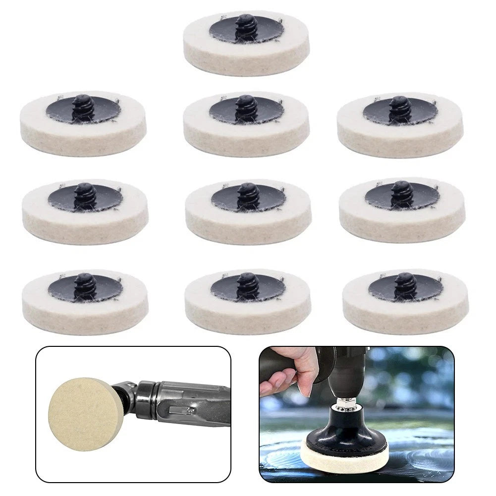 10 Pack 2 Inch Wool Pads for Even Polish Distribution