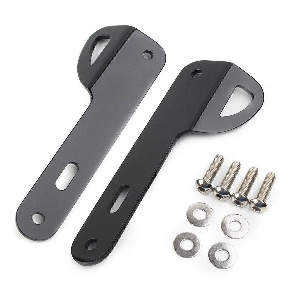 Black Front End Fork Tie Down Bracket Kit For 14-21 Harley Electra Street Glide