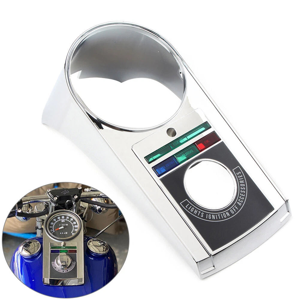 Chrome Speedometer Dash Panel Cover Kit for Harley Softail (1971–1990)