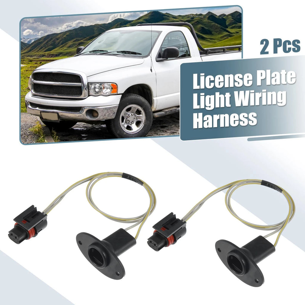 2PCS License Plate Light Wiring Harness Socket Replacement for Dodge Ram 1500 (2002–2010)