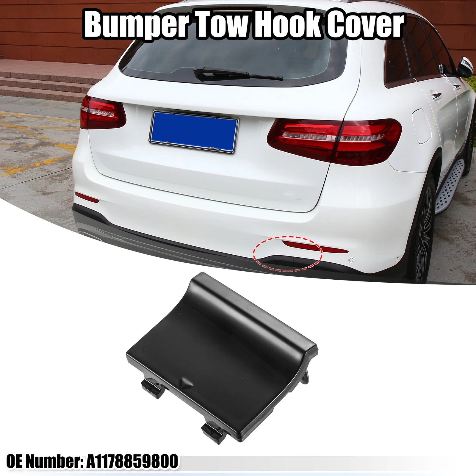 Rear Tow Eye Hook Cover Replacement for Mercedes-Benz CLA 250 4Matic (2014–2019)