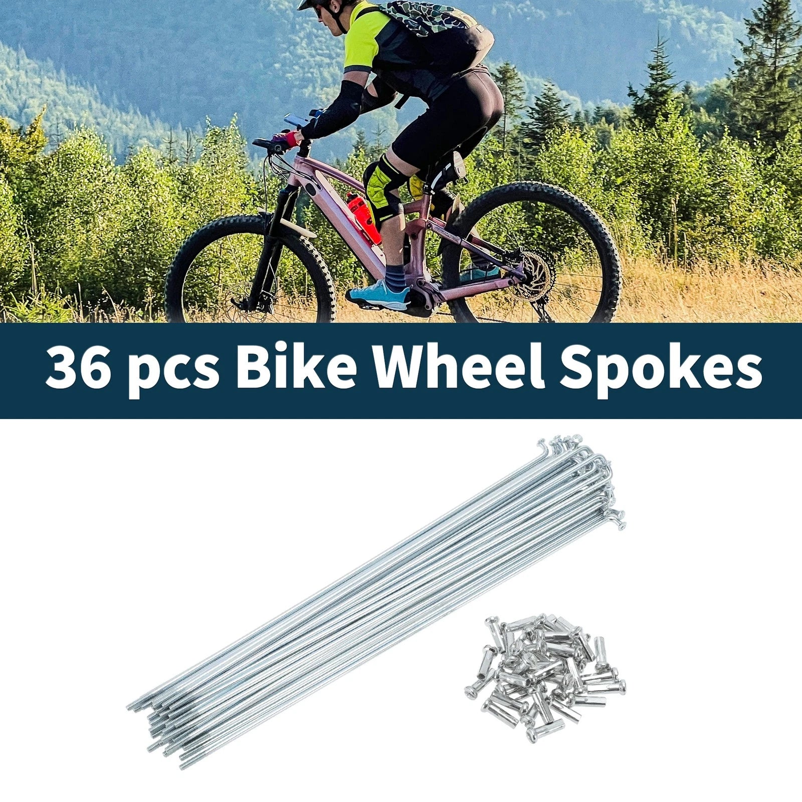 Spokes Nipple Replacement 14G 183mm for Bicycle Wheel Universal (Any Make)