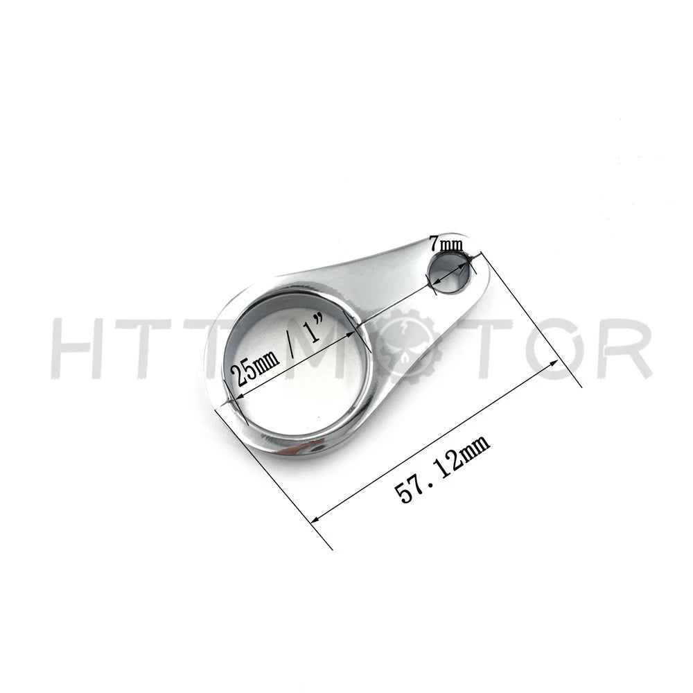 25mm Chrome Motorcycle Brake Line Clutch Cable Handlebar Frame Clamp Clips