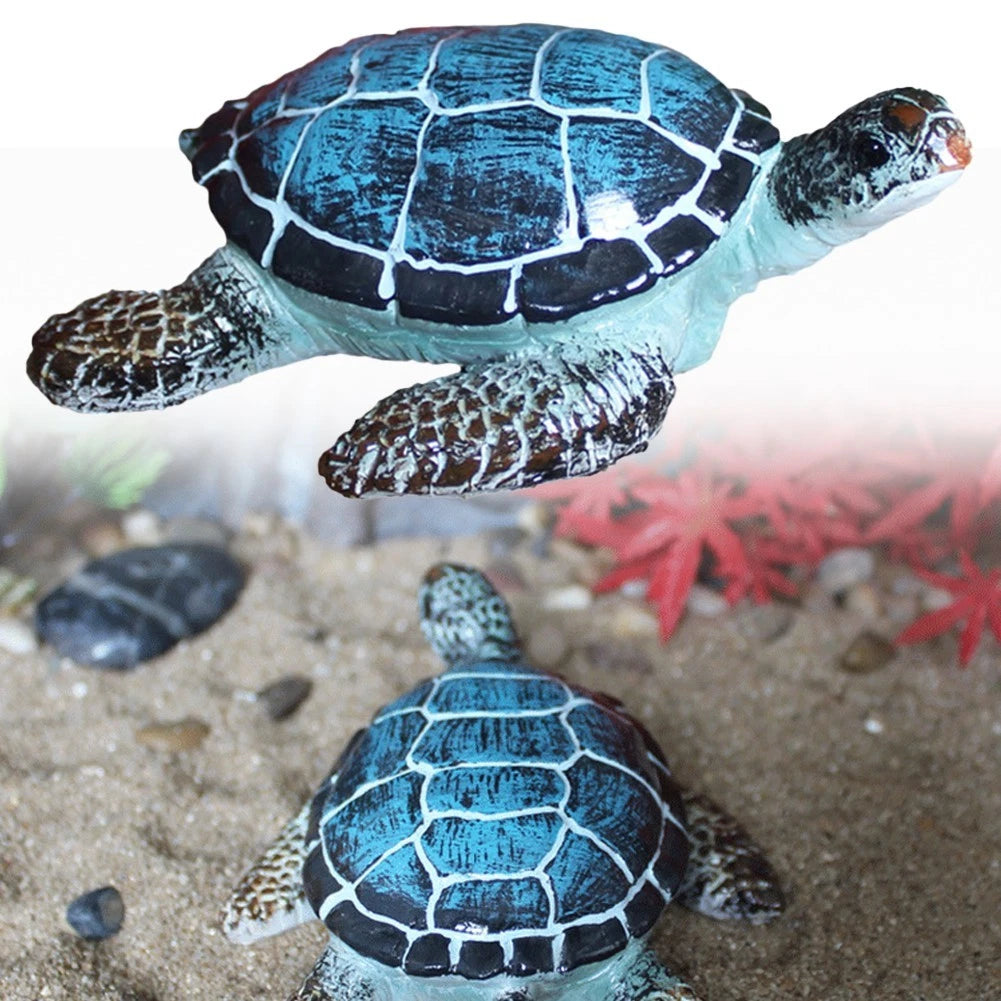 Resin Sea Turtle Miniature Figurine for Home Decor
