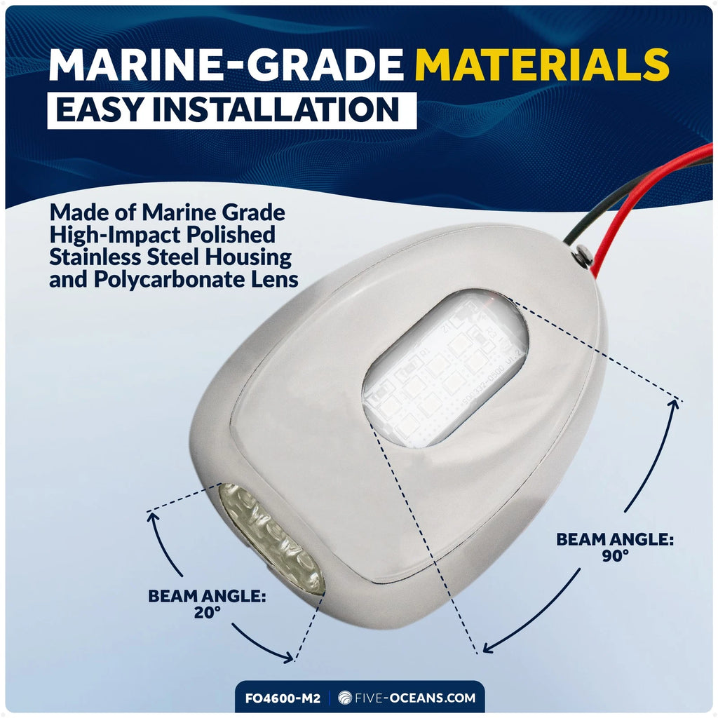 2-Pack LED Docking Lights for Marine (IP66) - FO4600-M2