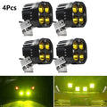Set of 4 Yellow 3-Inch LED Work Light Cube Pods for Universal Use