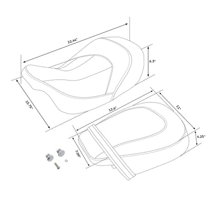 Low Profile Driver & Passenger Seats for Harley Touring Street Glide (2009–2023)