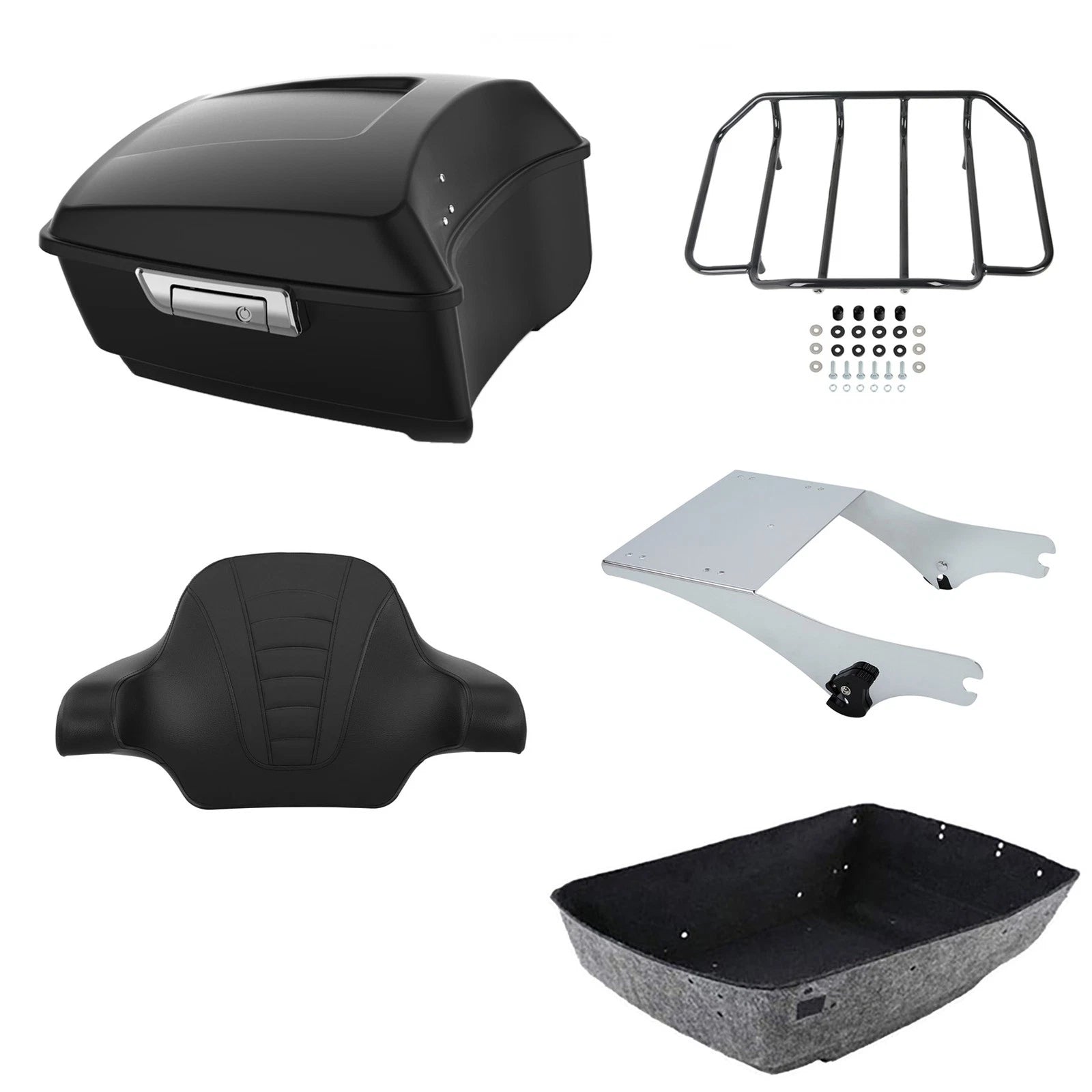 Matte King Tour Trunk Pad Backrest for Harley Touring (1997–2008)