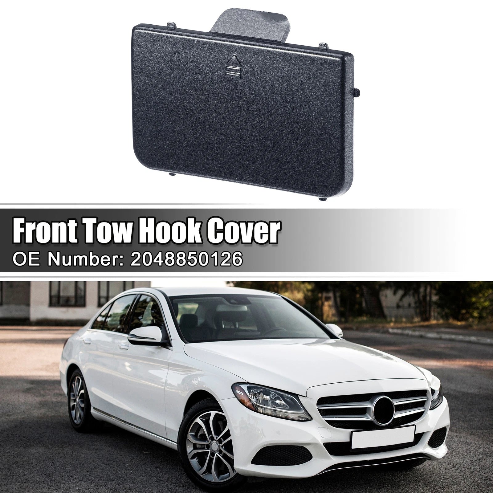 Front Bumper Tow Hook Eye Hole Cover Replacement for Mercedes-Benz C-Class (2008–2014)