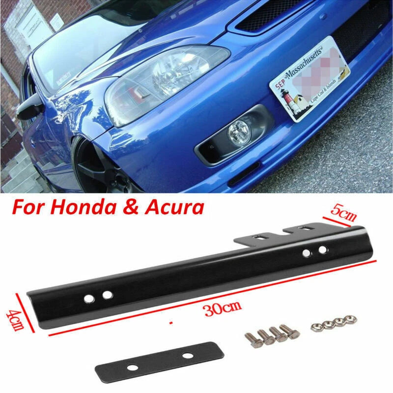 For Acura + Honda Front Bumper License Plate Mount Bracket Relocator Holder Bars