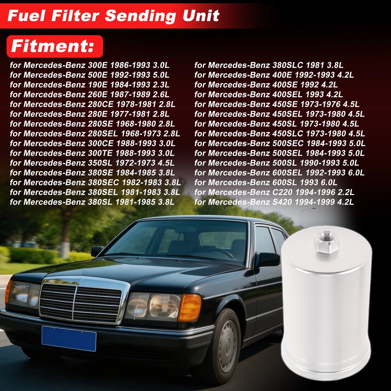 Fuel Filter Assembly for Mercedes-Benz 300E (1986–1993) Chassis Pipeline