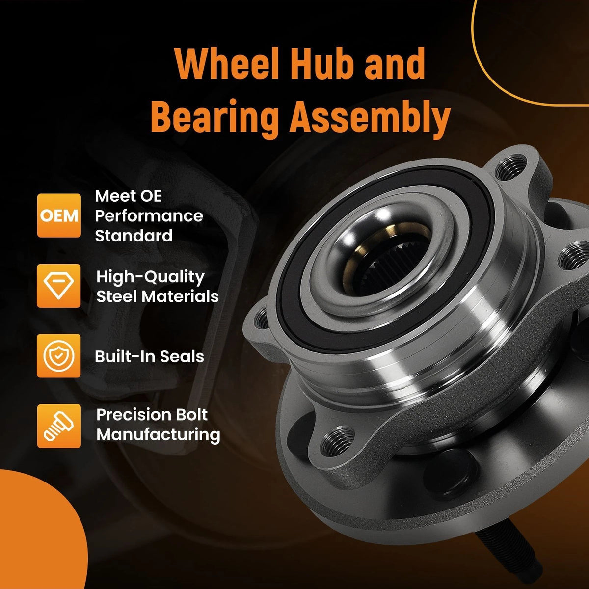 Pair Wheel Hub Assembly WE60539 for Ford Edge Flex Taurus Lincoln MKS MKT (2007–2019)
