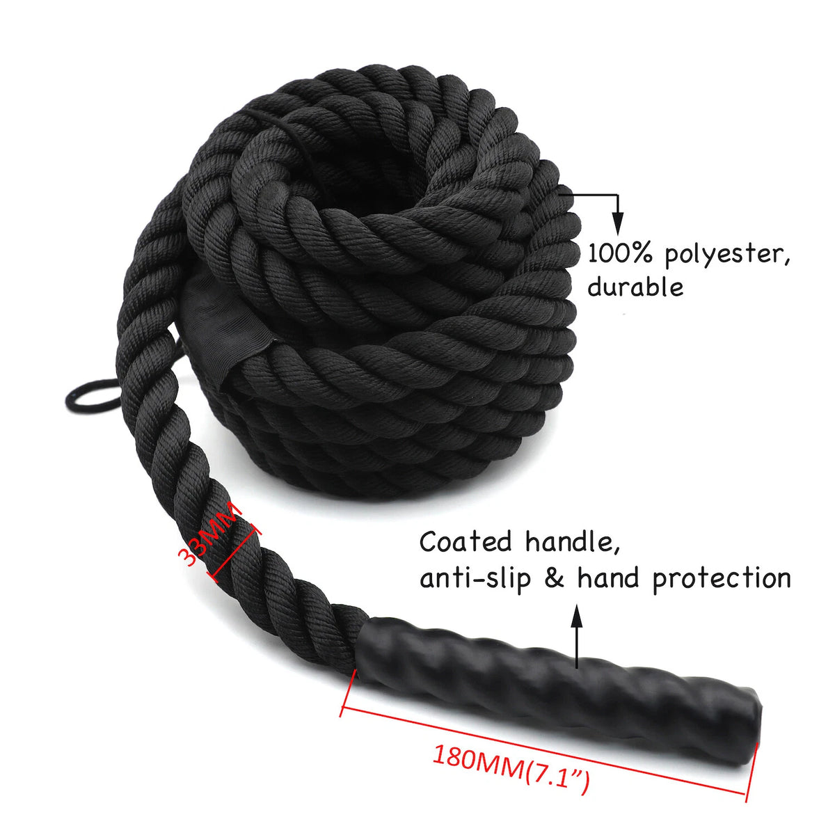 1.5" Battle Rope for Strength Training and Cardio Fitness (30ft)