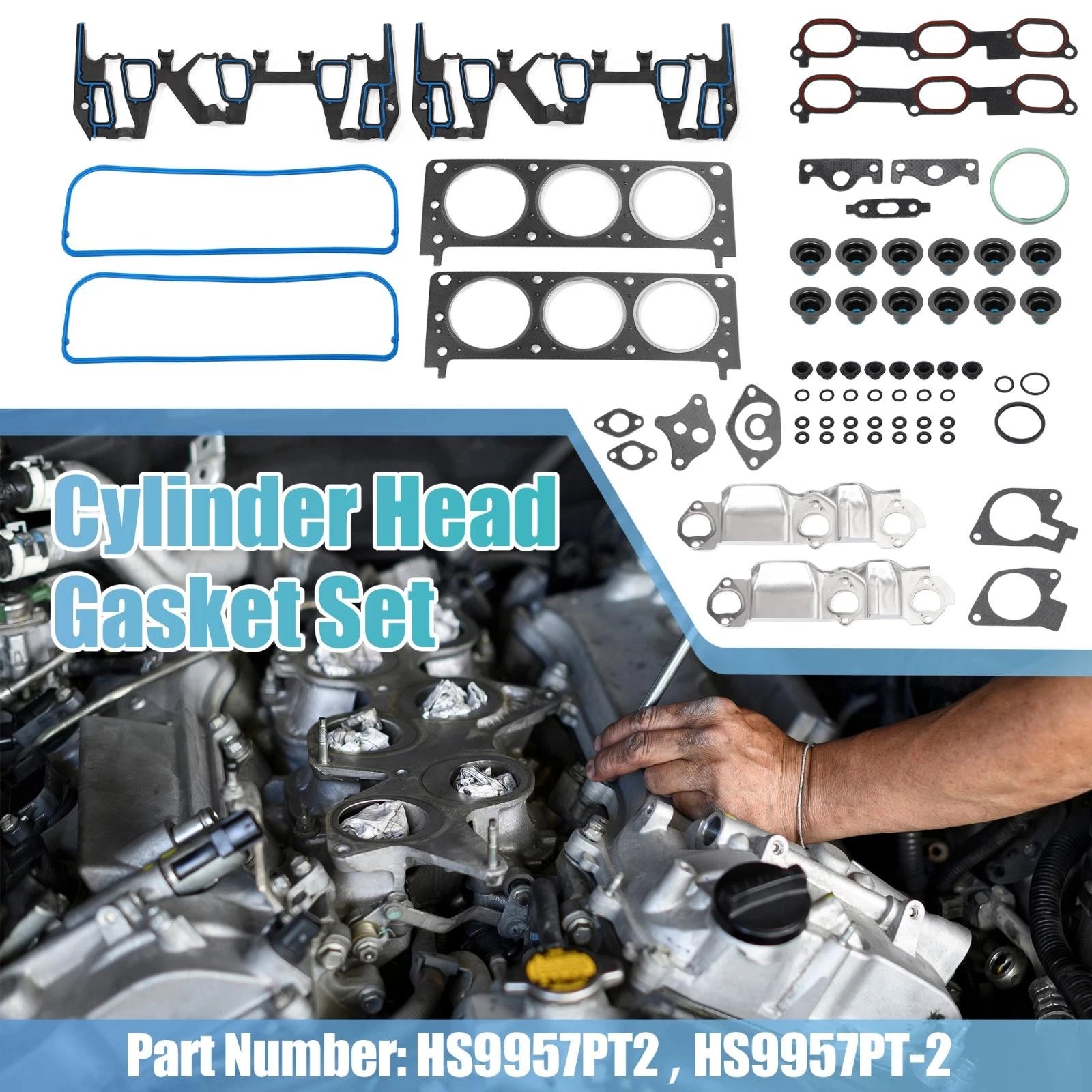 Engine Cylinder Head Gasket Set Replacement for Pontiac Buick Chevy 3.1L (1984–1989)