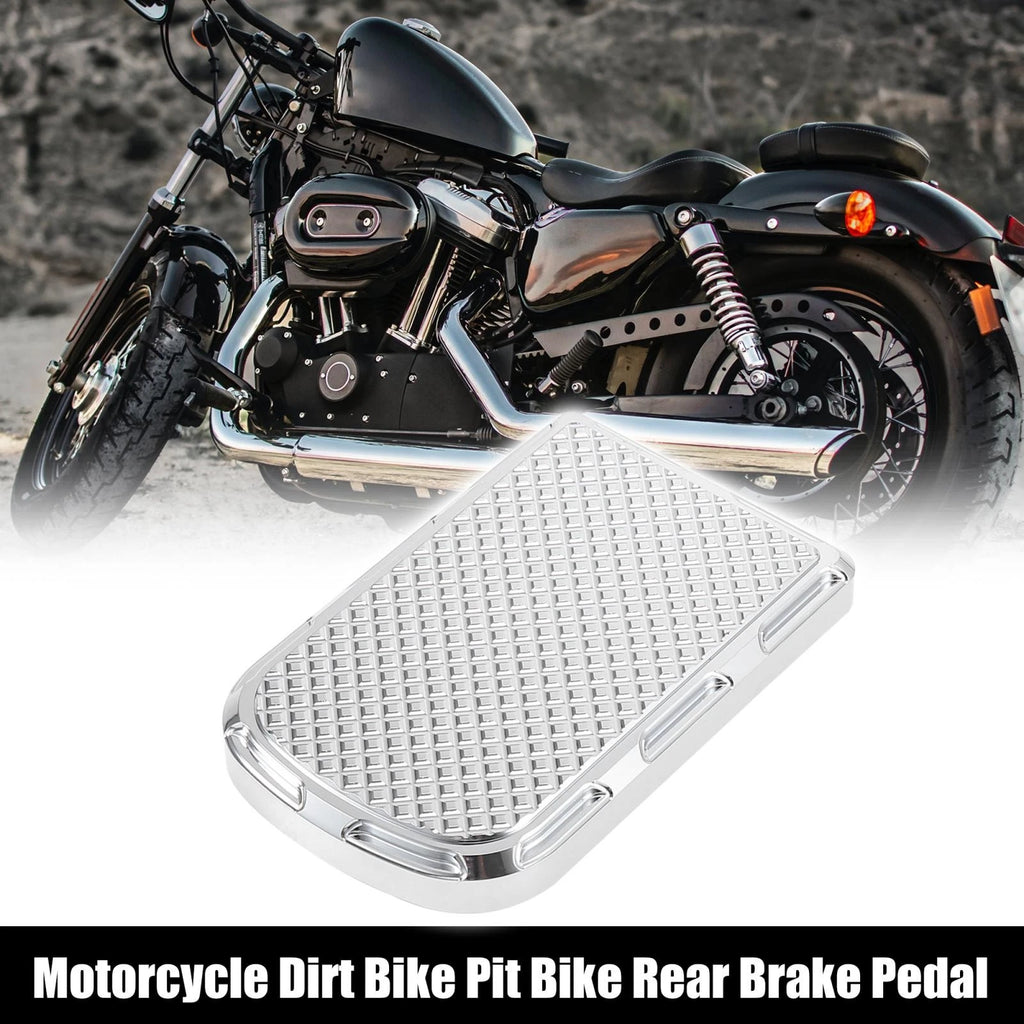 Rear Brake Pedal Step Plate Replacement for Harley Pit Bike (Silver Tone)