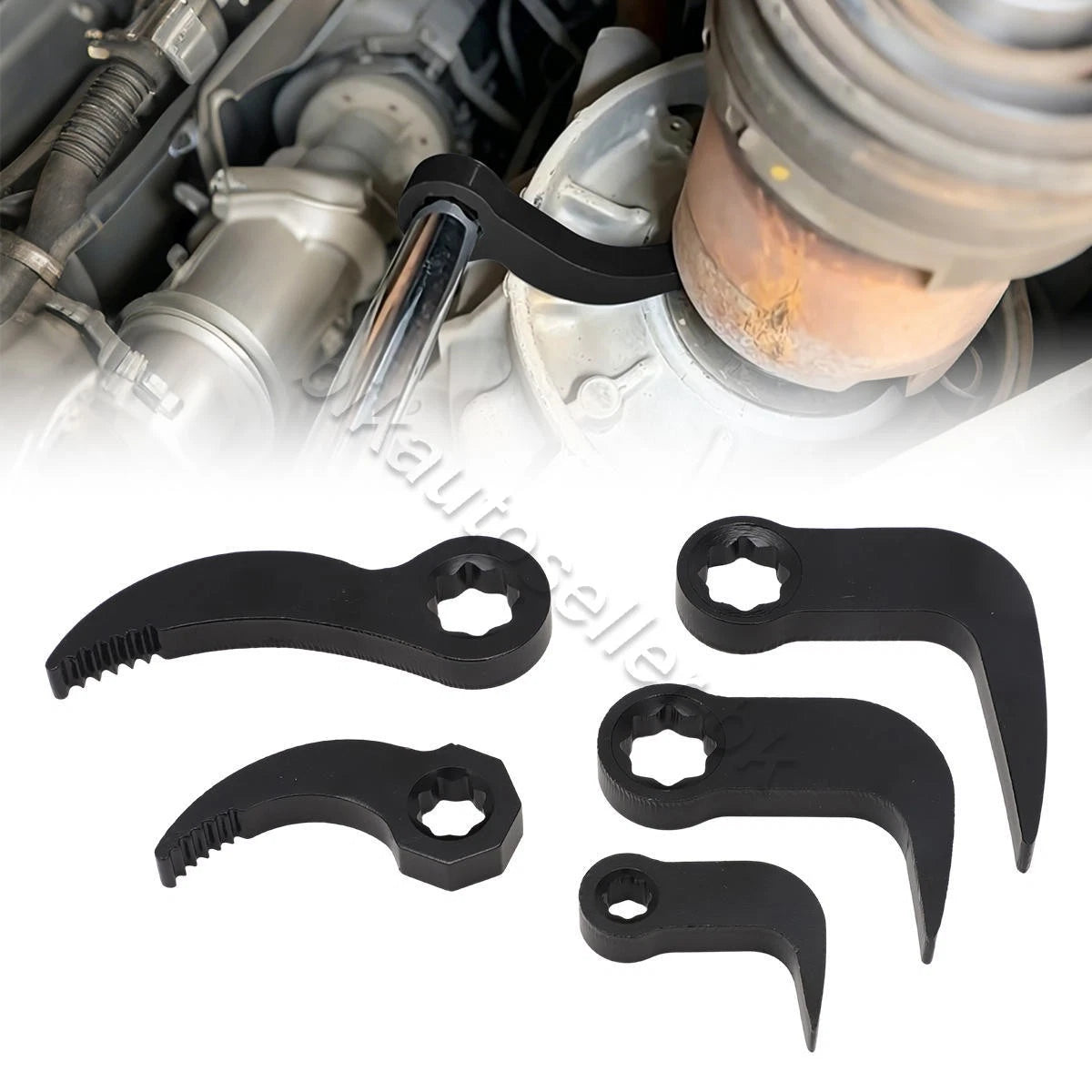 5PC Ratchet Pry Bar Attachment Set for Multi Angle Adapter (1/4", 3/8", 1/2" Drive)