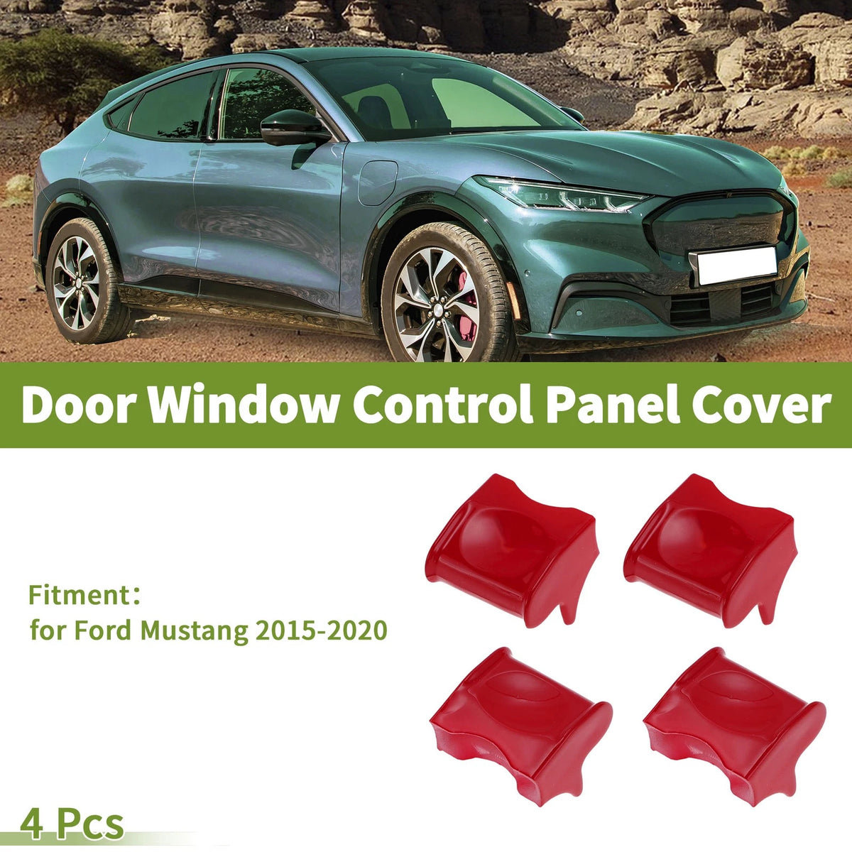 Set of 4 Window Switch Bezel Covers for Ford Mustang (2015–2020)