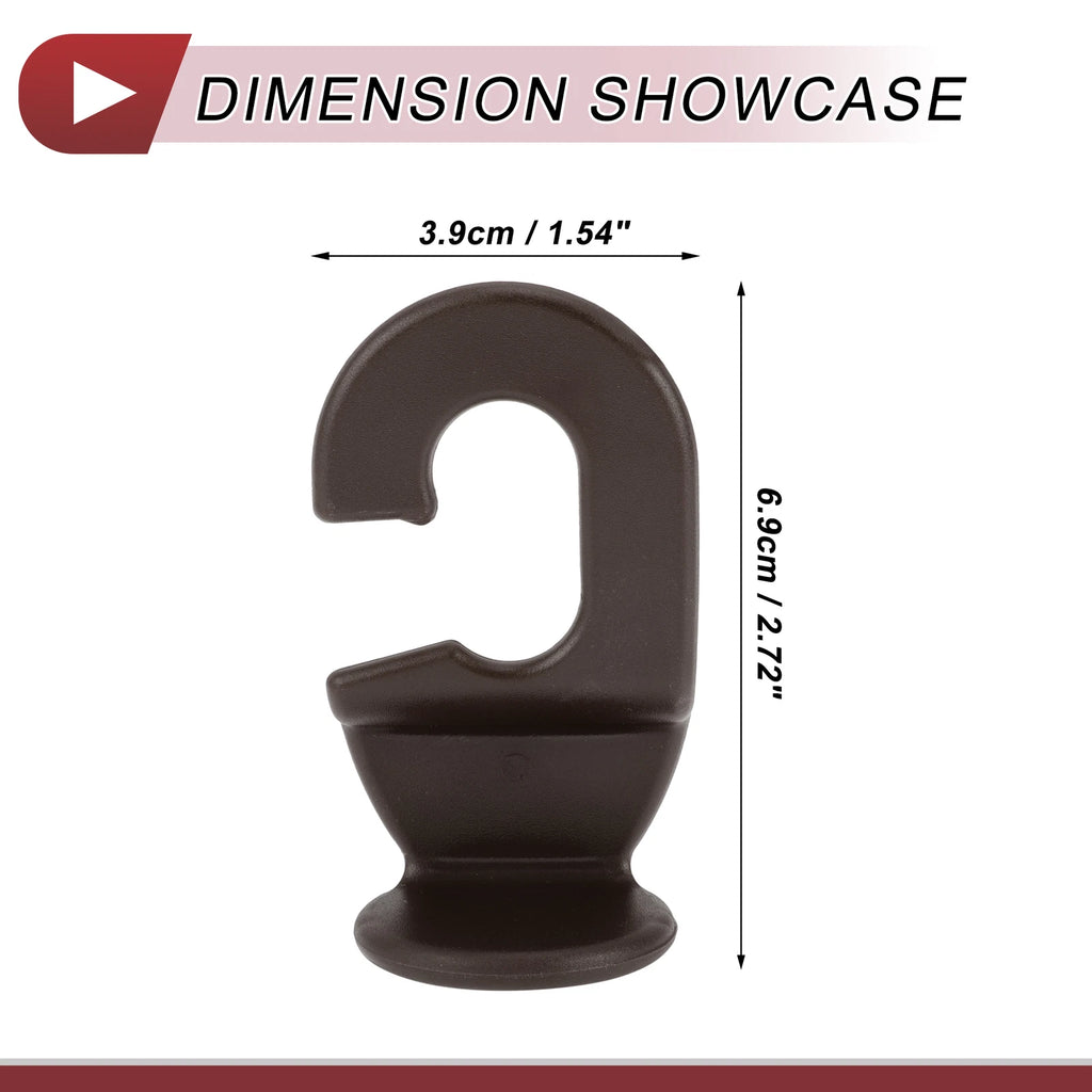 2 Pcs Universal Car Seat Headrest Hook for Purses and Bags (Brown)