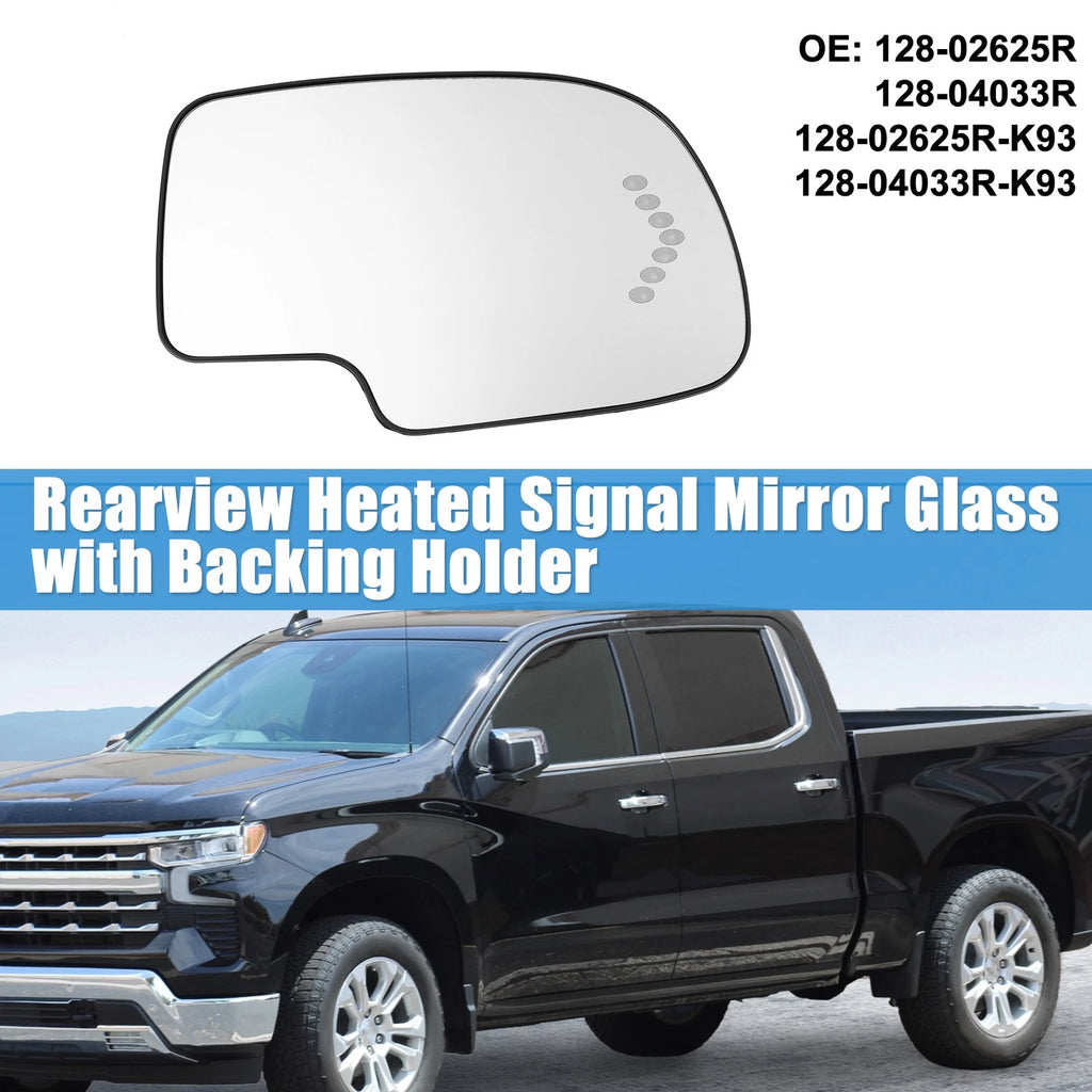 Right Rearview Heated Mirror Glass Replacement for Chevy Silverado Suburban (2007–2013)