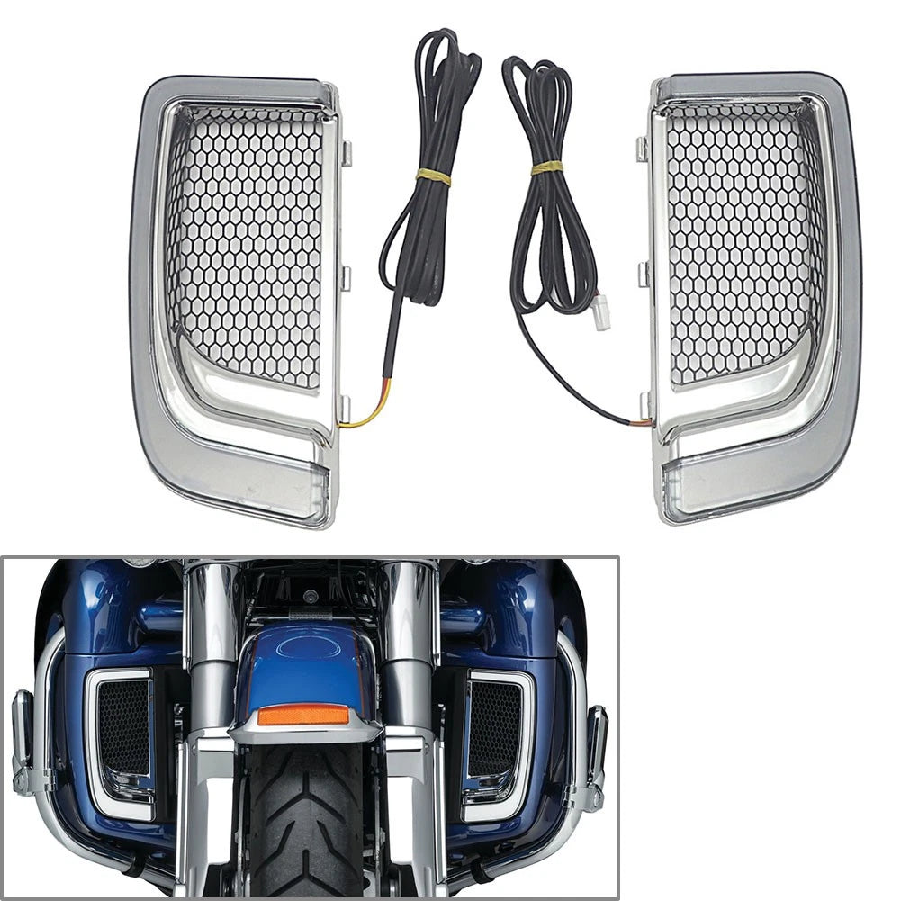 LED Fairing Lower Grills Turn Signal Light for Harley Touring (2014–2023)