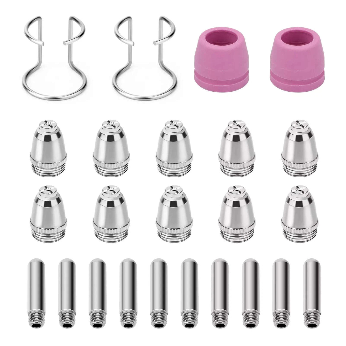 24PCS Plasma Cutter Torch Nozzles/Electrodes/Guides Consumables Kit