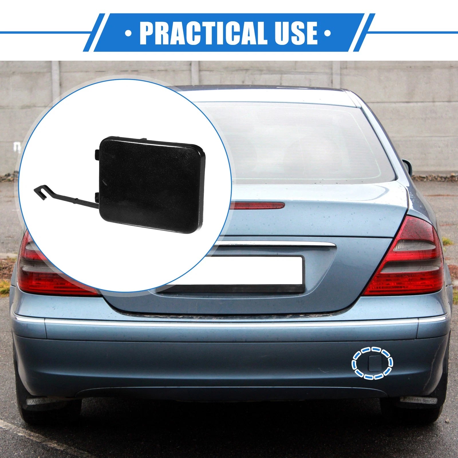 Tow Hook Cover Rear Right Replacement for Mercedes-Benz W211 (2002–2008)