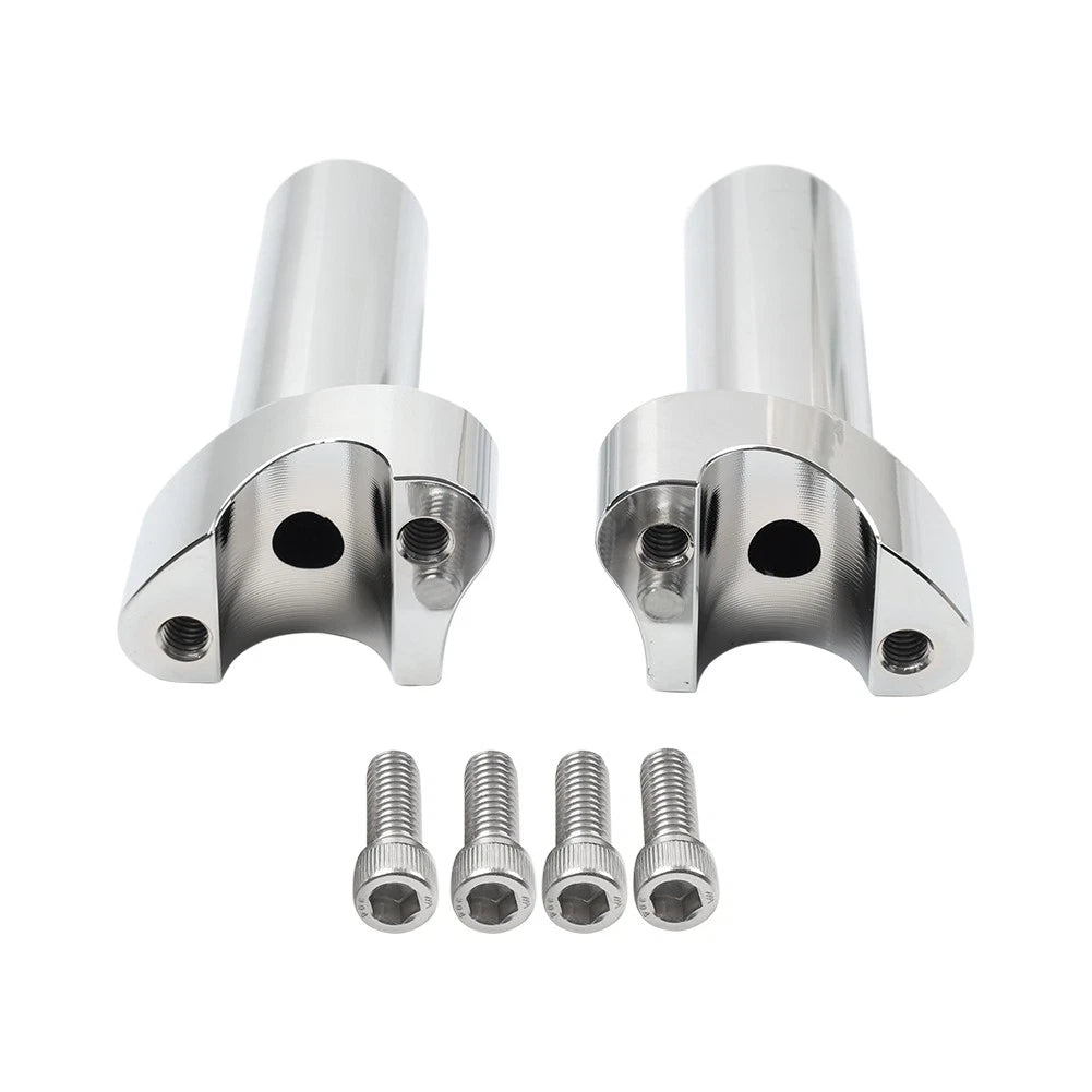 Chrome 4" Handlebar Risers for Harley Dyna Sportster Softail (1" Bar)