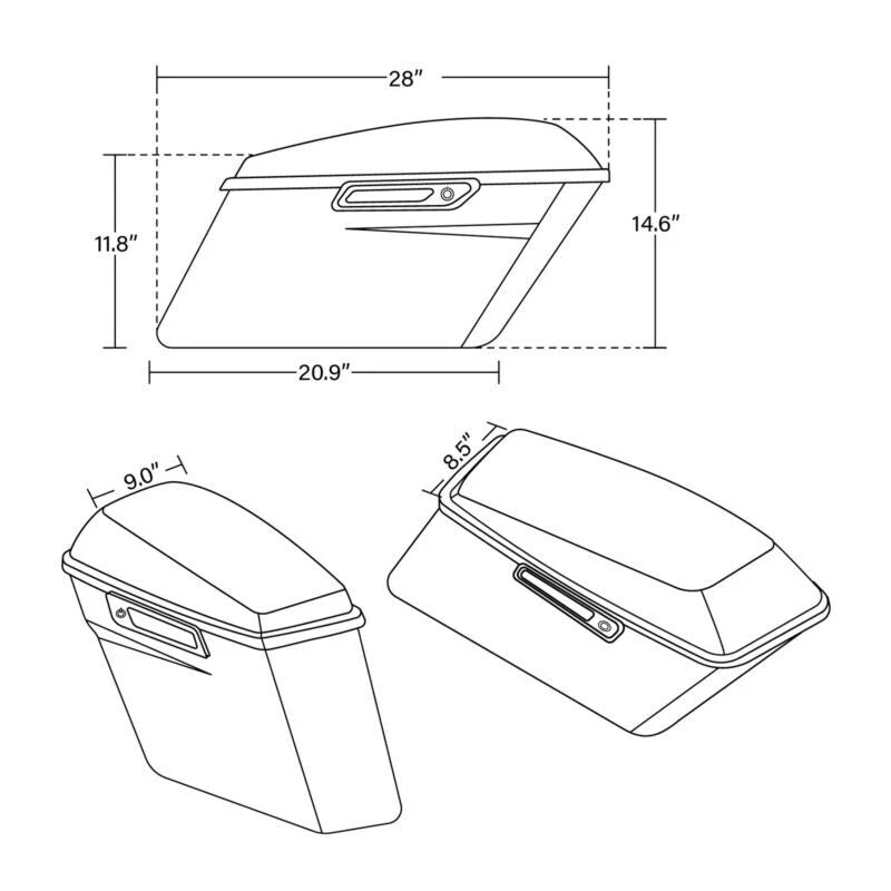 Saddlebag Set for Harley Softail Fatboy Deluxe (1984–2017)