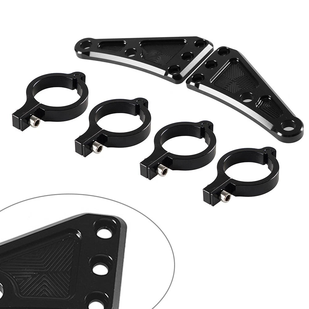 CNC Headlight Lamp Mount Bracket for Universal Fit 41mm Fork Tubes (Pair)