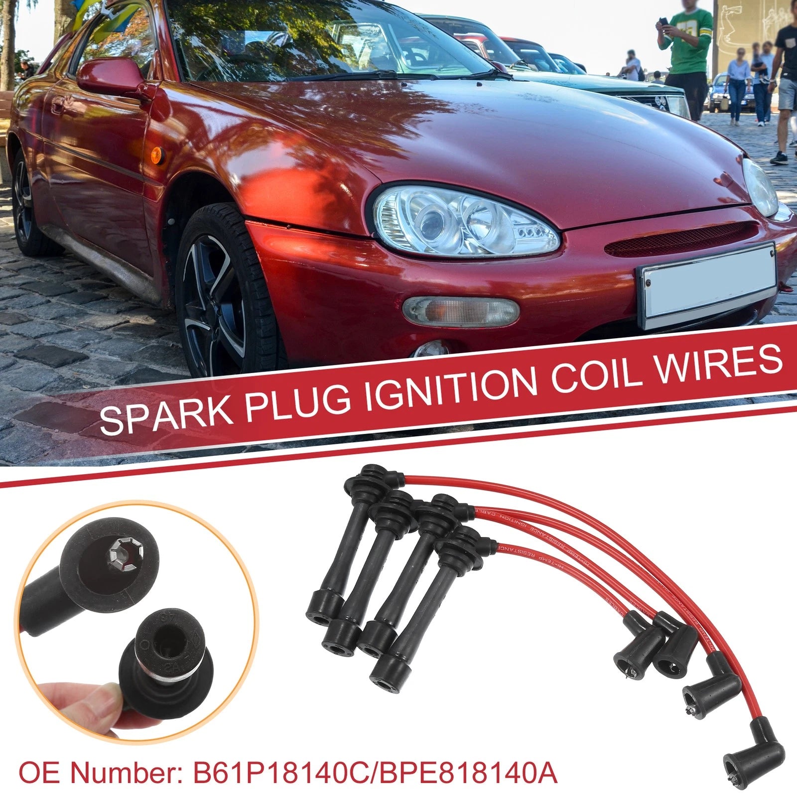 Ignition Coil Spark Plug Wire Cable for Mazda Miata (1990–1997)