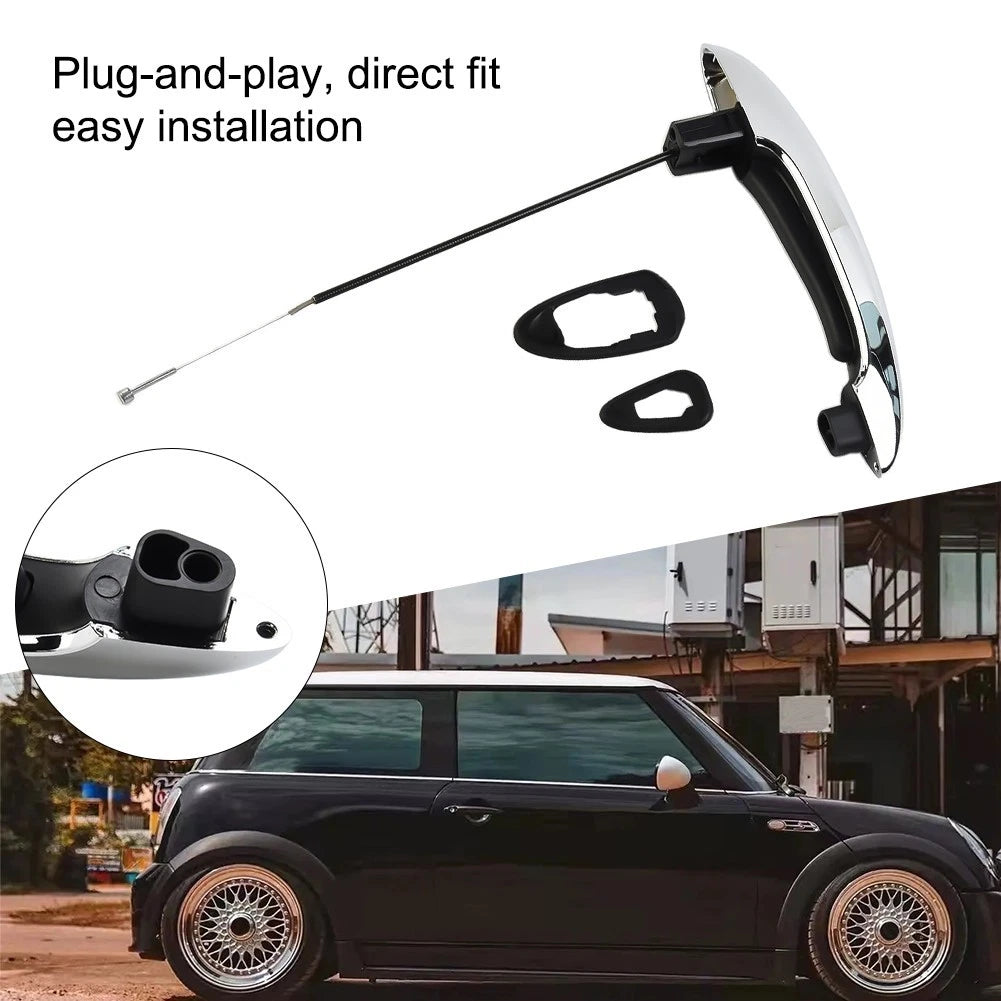 Outside Door Handle for Mini Cooper R50 (2001–2006) - Silver Plastic