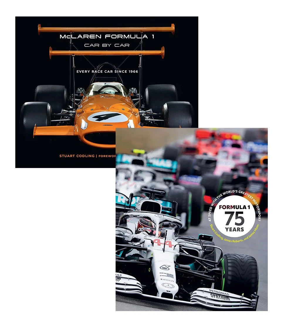 Set of 2 Formula 1 75 Years & McLaren Car Books