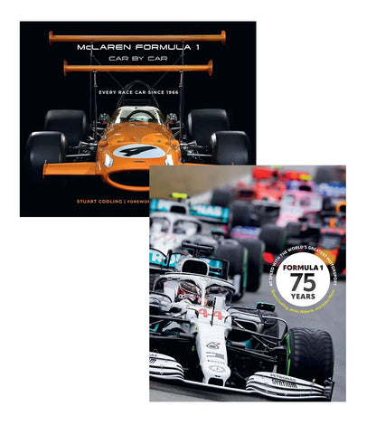Set of 2 Formula 1 75 Years & McLaren Car Books